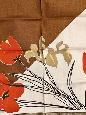 Brown and Orange Floral Table Napkins- Home Dining Table Linen